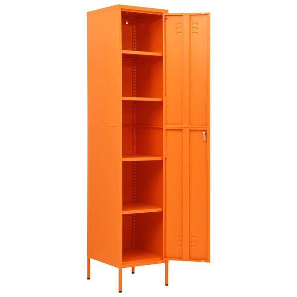 Oranger Schließfachschrank, 35x46x180 cm
