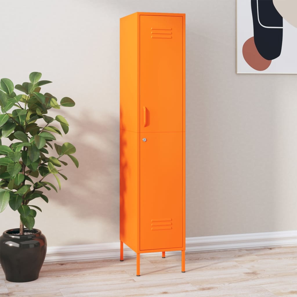 Oranger Schließfachschrank, 35x46x180 cm