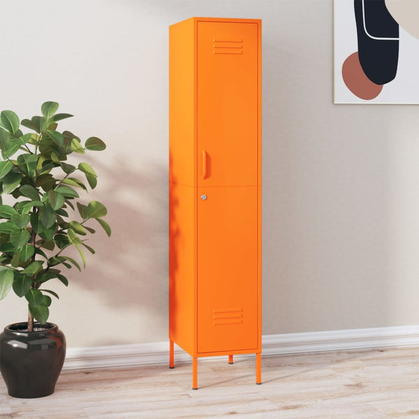 Oranger Schließfachschrank, 35x46x180 cm