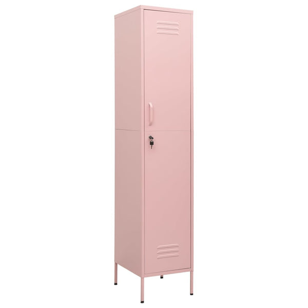 Rosa Schließfachschrank aus Stahl, 180 cm