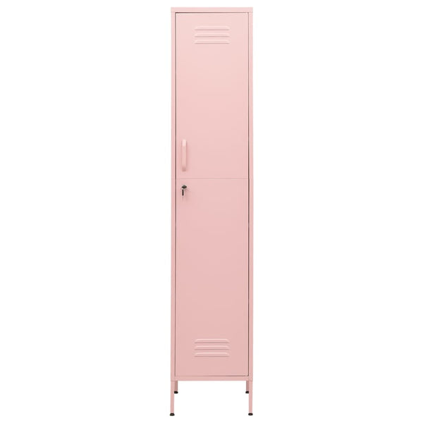 Rosa Schließfachschrank aus Stahl, 180 cm