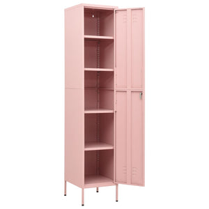 Rosa Schließfachschrank aus Stahl, 180 cm