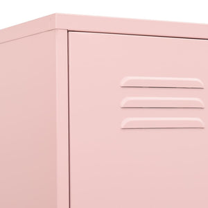Rosa Schließfachschrank aus Stahl, 180 cm