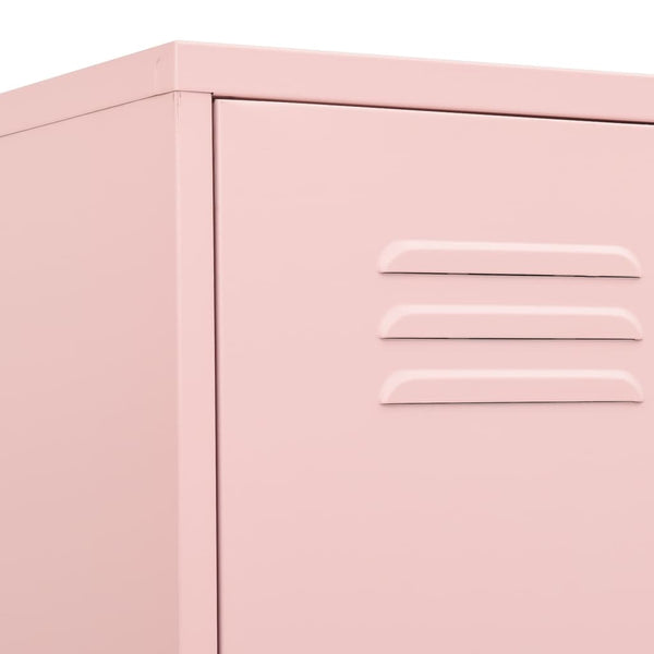 Rosa Schließfachschrank aus Stahl, 180 cm