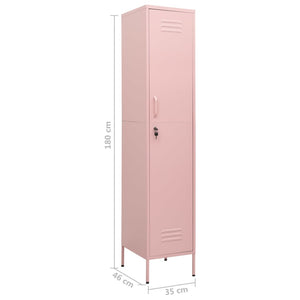 Rosa Schließfachschrank aus Stahl, 180 cm
