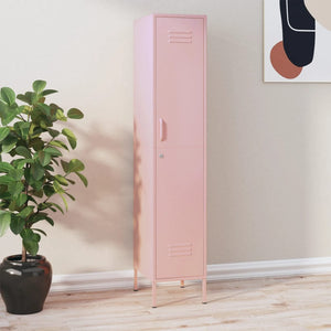 Rosa Schließfachschrank aus Stahl, 180 cm