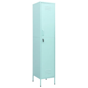 Minzgrüner Schließfachschrank aus Stahl, 180 cm