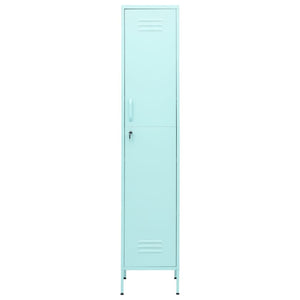 Minzgrüner Schließfachschrank aus Stahl, 180 cm