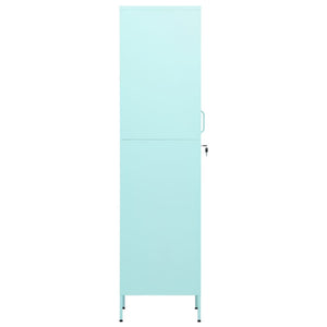 Minzgrüner Schließfachschrank aus Stahl, 180 cm
