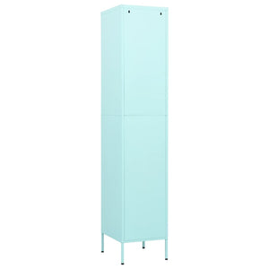 Minzgrüner Schließfachschrank aus Stahl, 180 cm