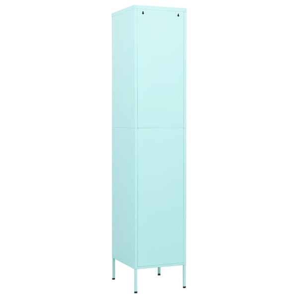 Minzgrüner Schließfachschrank aus Stahl, 180 cm