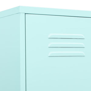 Minzgrüner Schließfachschrank aus Stahl, 180 cm