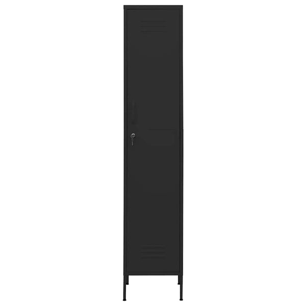 Schließfachschrank Schwarz Stahl 35x46x180cm