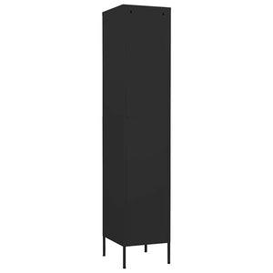 Schließfachschrank Schwarz Stahl 35x46x180cm