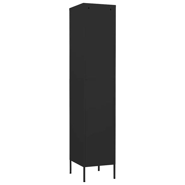 Schließfachschrank Schwarz Stahl 35x46x180cm