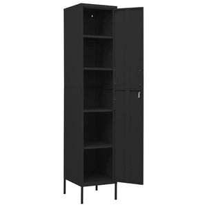 Schließfachschrank Schwarz Stahl 35x46x180cm