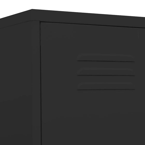 Schließfachschrank Schwarz Stahl 35x46x180cm