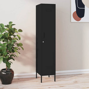 Schließfachschrank Schwarz Stahl 35x46x180cm