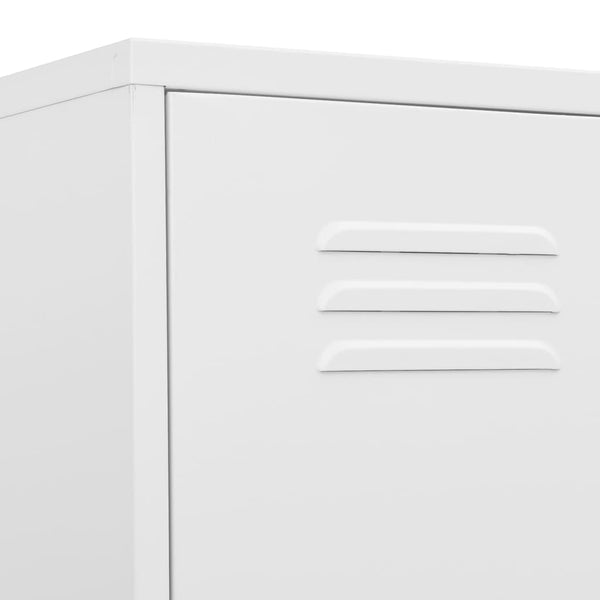 Weißer Schließfachschrank aus Stahl, 180 cm