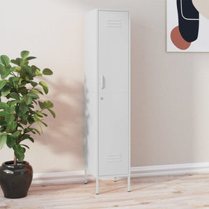 Weißer Schließfachschrank aus Stahl, 180 cm