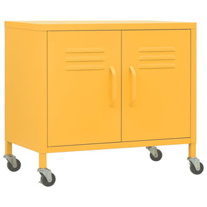 vidaXL Armoire de rangement jaune moutarde 60x35x56 cm acier