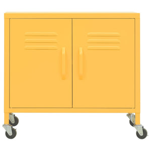 vidaXL Armoire de rangement jaune moutarde 60x35x56 cm acier