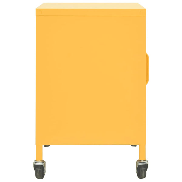 vidaXL Armoire de rangement jaune moutarde 60x35x56 cm acier
