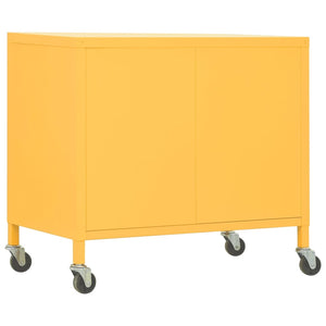 vidaXL Armoire de rangement jaune moutarde 60x35x56 cm acier