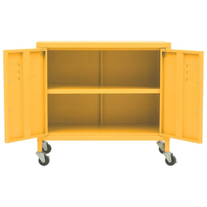 vidaXL Armoire de rangement jaune moutarde 60x35x56 cm acier