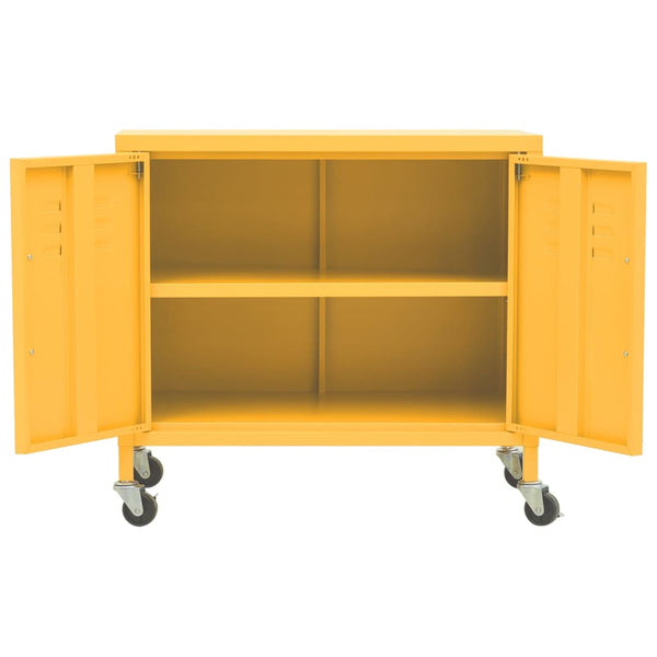 vidaXL Armoire de rangement jaune moutarde 60x35x56 cm acier