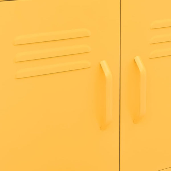 vidaXL Armoire de rangement jaune moutarde 60x35x56 cm acier