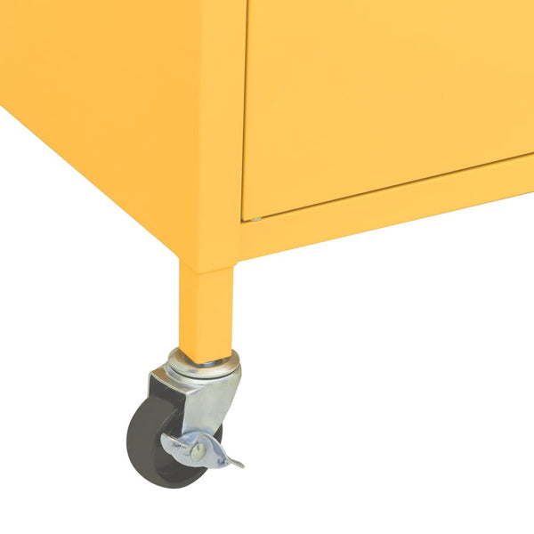 vidaXL Armoire de rangement jaune moutarde 60x35x56 cm acier
