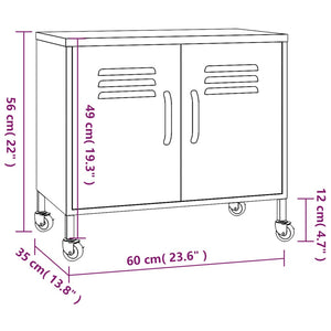 vidaXL Armoire de rangement jaune moutarde 60x35x56 cm acier