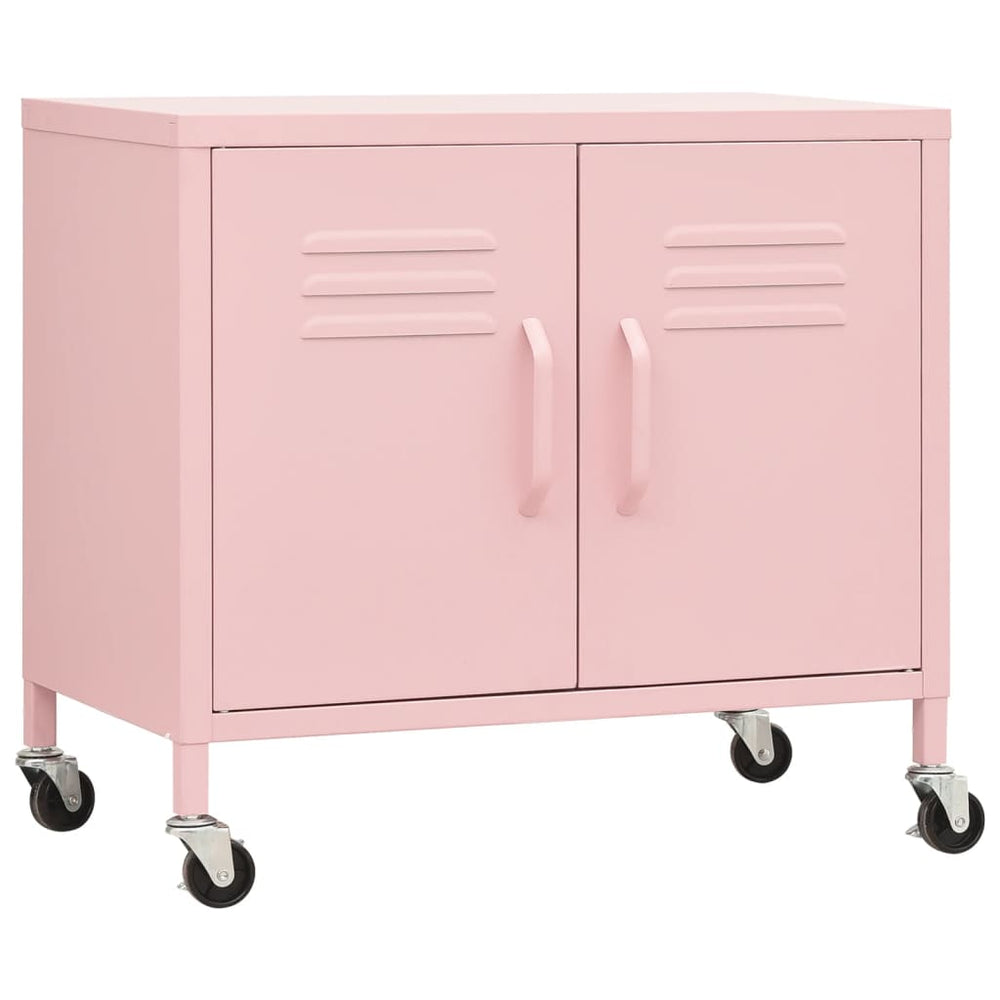 Rosa Lagerschrank aus Stahl 60x35x56 cm