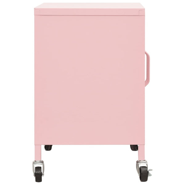 vidaXL Armoire de rangement rose 60x35x56 cm Acier