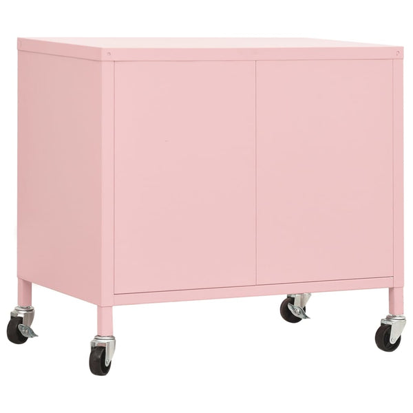 vidaXL Armoire de rangement rose 60x35x56 cm Acier