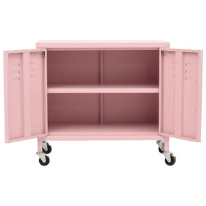 vidaXL Armoire de rangement rose 60x35x56 cm Acier