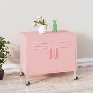 vidaXL Armoire de rangement rose 60x35x56 cm Acier