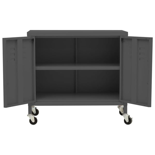 vidaXL Armoire de rangement anthracite 60x35x56 cm Acier