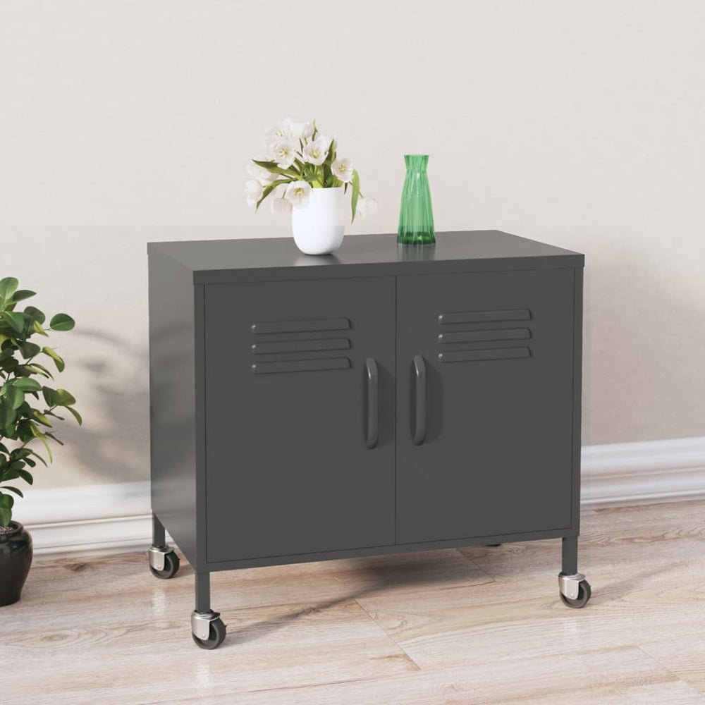 vidaXL Armoire de rangement anthracite 60x35x56 cm Acier