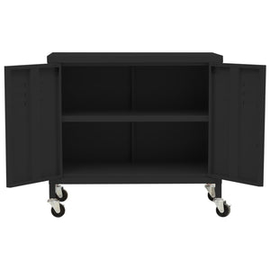 Lagerschrank Stahl Schwarz 60cm