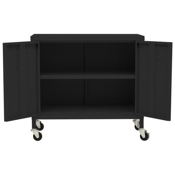 Lagerschrank Stahl Schwarz 60cm
