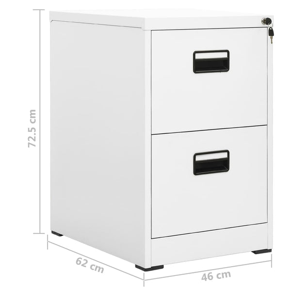 Aktenschrank Stahl Weiß, 46 cm