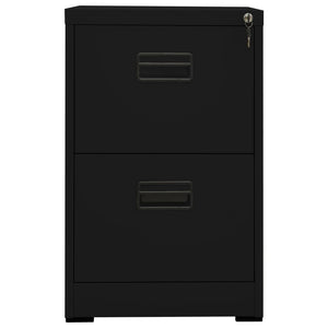 Schwarzer Aktenschrank aus Stahl, 46x62x72,5 cm