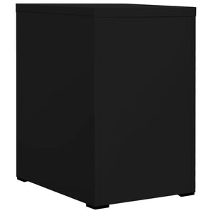 Schwarzer Aktenschrank aus Stahl, 46x62x72,5 cm