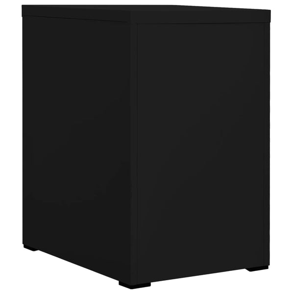 Schwarzer Aktenschrank aus Stahl, 46x62x72,5 cm