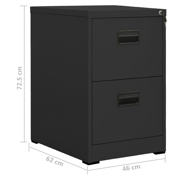 Aktenschrank Anthrazit Stahl 46x62x72,5 cm