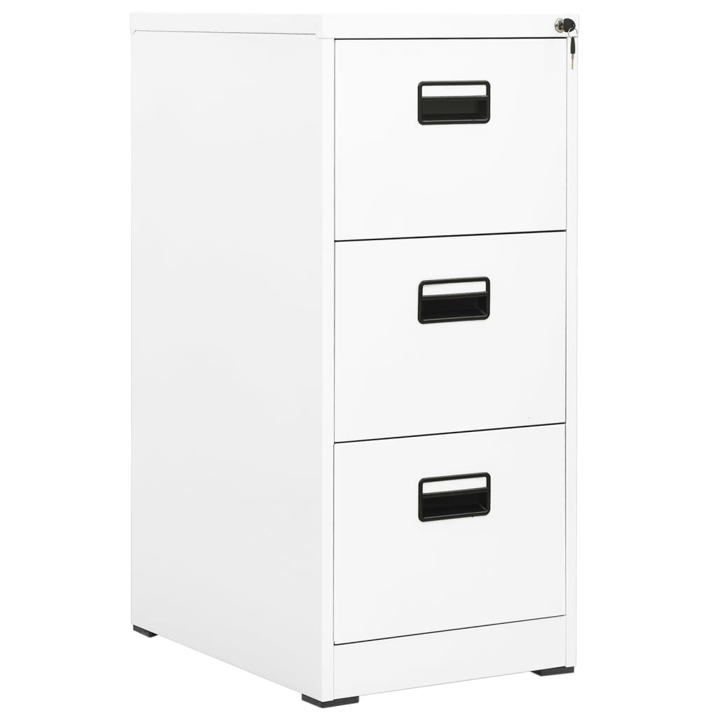 Aktenschrank Weiß Stahl, 46x62x102,5 cm