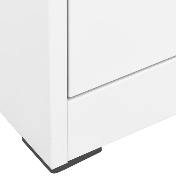 Aktenschrank Weiß Stahl, 46x62x102,5 cm