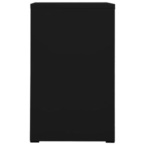 Schwarzer Aktenschrank aus Stahl, 46x62x102,5 cm